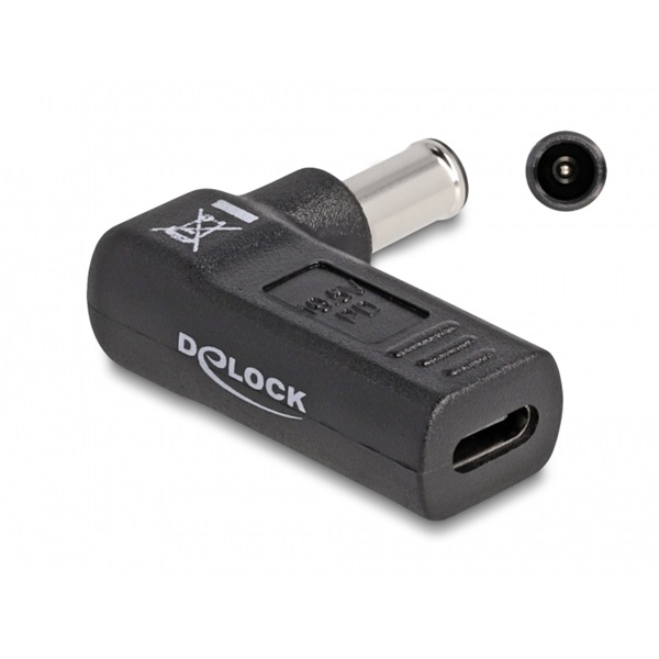 Delock 60014 Laptop töltőkábel adapter USB Type-C  anya - Sony 6,0 x 4,3 mm apa 90  fokban hajlított