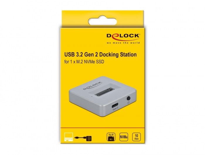 Delock 64000 M.2 NVMe PCIe SSD-hez USB Type-C anya dokkoló állomás