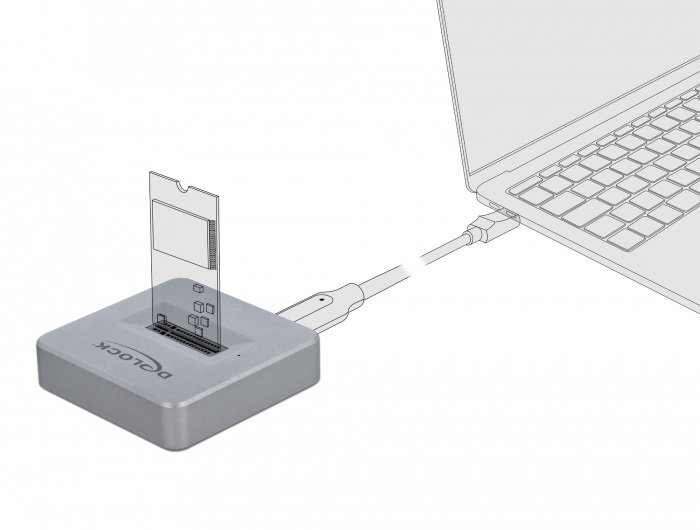 Delock 64000 M.2 NVMe PCIe SSD-hez USB Type-C anya dokkoló állomás