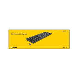 Delock 12004 NÉMET Vezetéknélküli USB klaviatúra 2,4 GHz Fekete - Néma