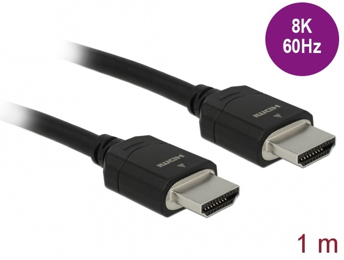 Delock 85293 Nagy sebességű 48Gbps 8K 60Hz 1m HDMI kábel