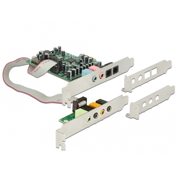 Delock 89640 PCI Express kártya 7.1 hangkártya 24 Bit / 192 kHz TOSLINK Ki / Bemenettel