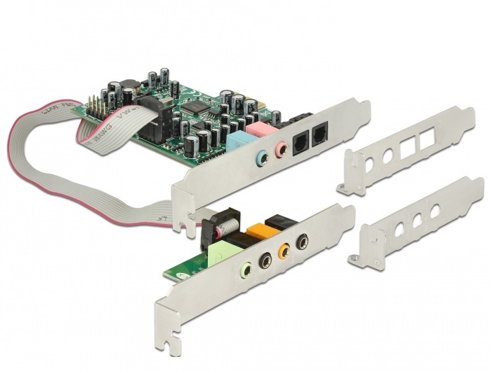 Delock 89640 PCI Express kártya 7.1 hangkártya 24 Bit / 192 kHz TOSLINK Ki / Bemenettel