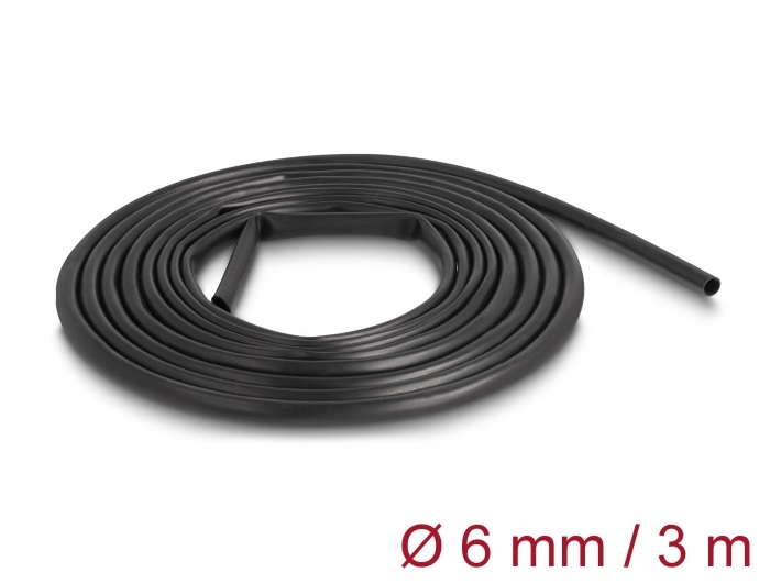 Delock 18992 PVC szigetelő borító cső 3 m x 6 mm fekete
