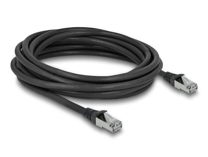 Delock 80137 RJ45 hálózati kábel Cat.6A S/FTP PUR kültéri 5 m fekete