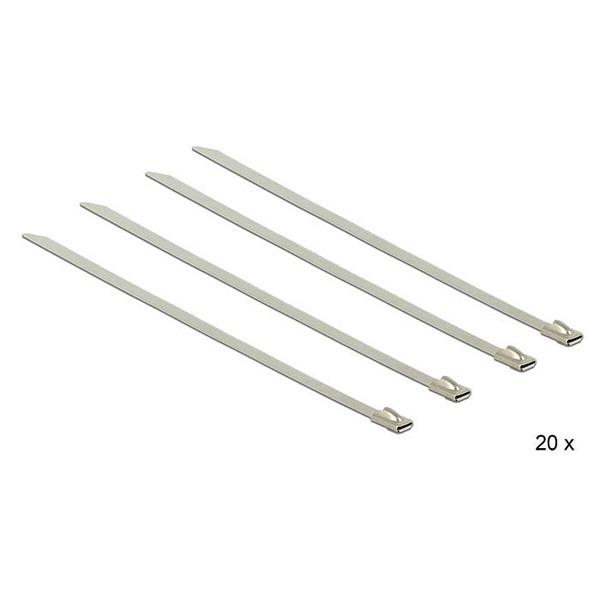 Delock 18630 Rozsdamentes acél kábelkötegelők, 150 x 4,6 mm (H x Sz), 20 darab