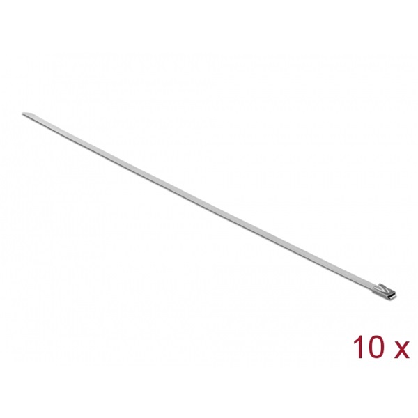 Delock 18768 Rozsdamentes acél kábelkötegelők, 300 x 4,6 mm (H x Sz), 10 darab