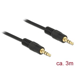 Delock 83748 Stereo Jack kábel 3.5 mm 3 pin apa > apa 3 m fekete