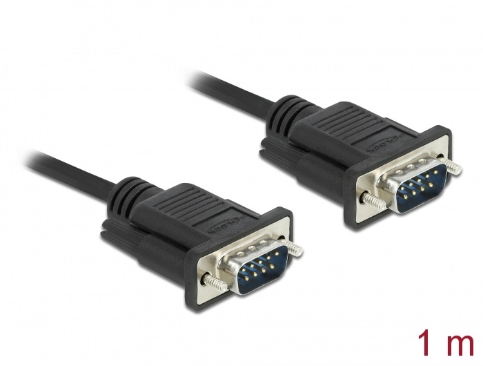 Delock 86573 Sub-D9-es, RS-232 soros kábel, apa-anya, 1 m