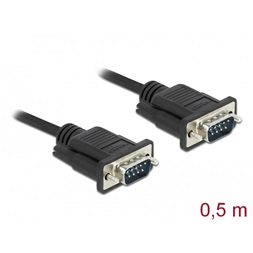 Delock 86612 Sub-D9-es, RS-232 soros kábel, apa-apa, 0,5 m