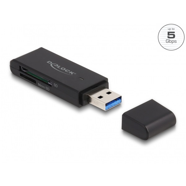 Delock 91002 SuperSpeed USB 5 Gbps kártyaolvasó SD és Micro SD memóriakártyákhoz