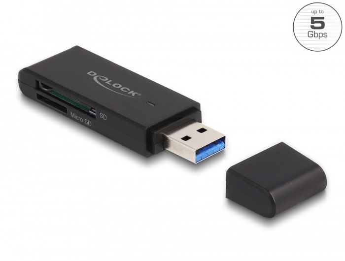 Delock 91002 SuperSpeed USB 5 Gbps kártyaolvasó SD és Micro SD memóriakártyákhoz