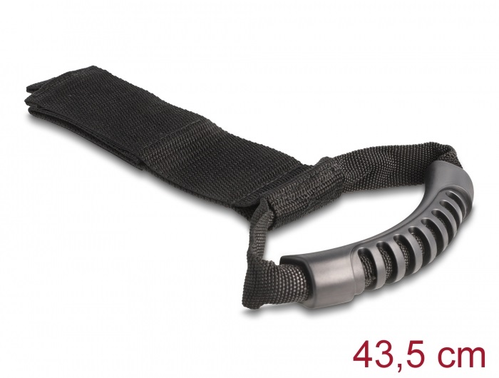 Delock 19588 Szállító pánt tépőzáras rögzítővel Hx 435 x Sz 50 mm fekete 2 db.