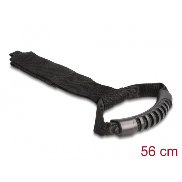 Delock 19589 Szállító pánt tépőzáras rögzítővel Hx 560 x Sz 50 mm fekete 2 db.