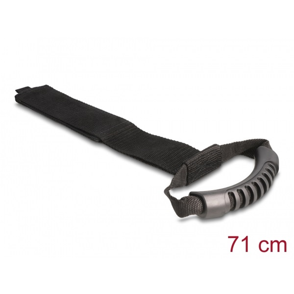 Delock 19590 Szállító pánt tépőzáras rögzítővel Hx 710 x Sz 50 mm fekete 2 db.