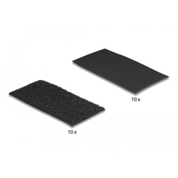 Delock 19105 Tépőzáras, öntapadós párna szett H 100 mm x Sz 50 mm, 10 db-os, fekete