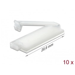 Delock 60181 Természetes színű öntapadós kábeltartó zárócsattal 10 db