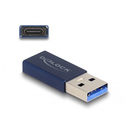 Delock 60049 USB 10 Gbps adapter A-típusú USB apa - USB Type-C  aktív anya kék