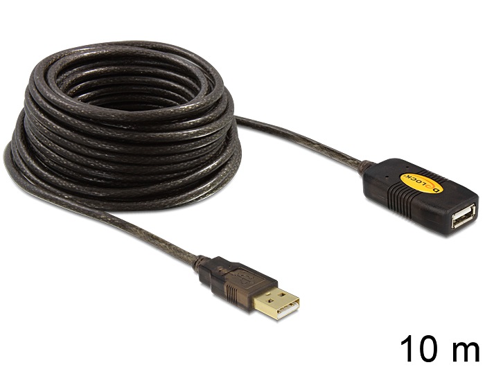 Delock 82446 USB 2.0 hosszabbító kábel, aktív 10m
