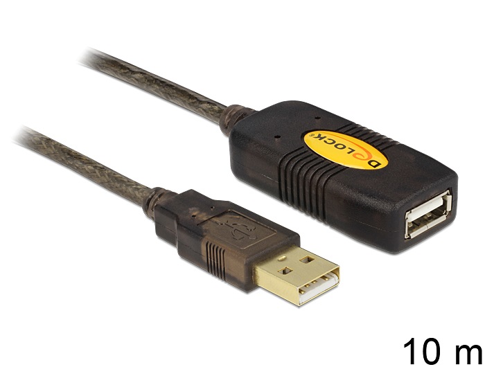 Delock 82446 USB 2.0 hosszabbító kábel, aktív 10m