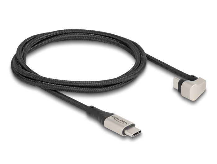 Delock 88160 USB 2.0 Kábel USB Type-C  apa - apa 180 -ban hajlított 2 m PD 60 W