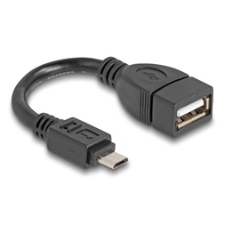 Delock 83018 USB 2.0 OTG kábel Micro-B típusú apa - A-típusú anya 11 cm