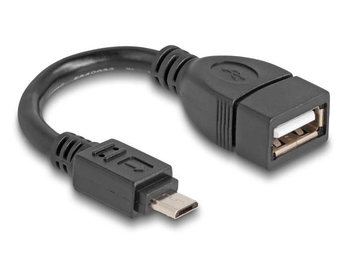 Delock 83018 USB 2.0 OTG kábel Micro-B típusú apa - A-típusú anya 11 cm
