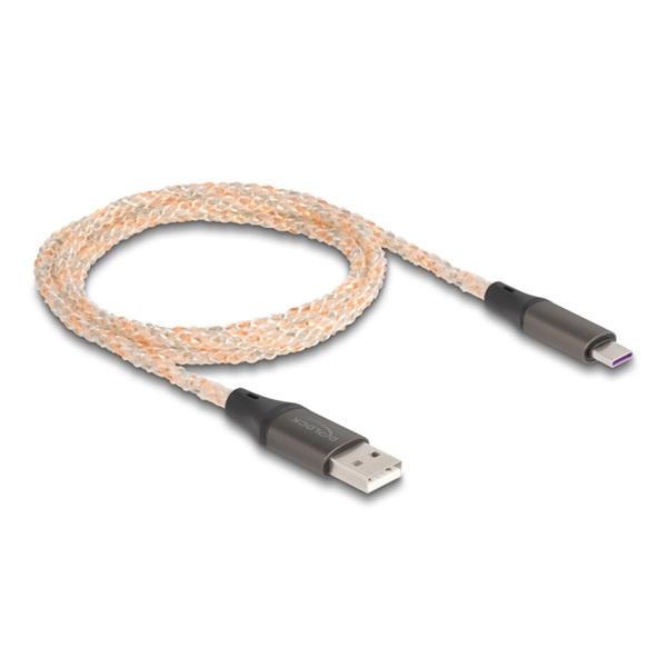 Delock 88164 USB 2.0 kábel A-típus - USB Type-C  RGB jelzéssel 1 m