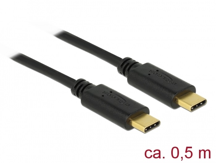 Delock 83043 USB 2.0 kábel Type-C a Type-C 0,5 m PD 5 A E-Marker