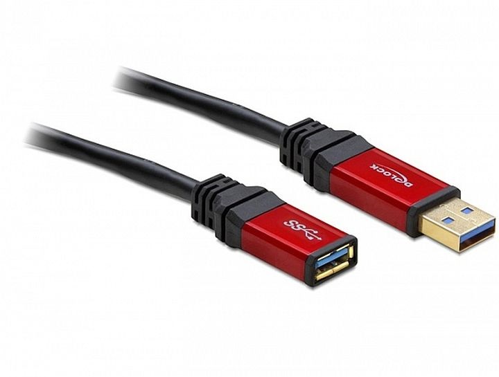 Delock 82754 USB 3.0-A apa / anya hosszabbító prémium kábel, 3 m