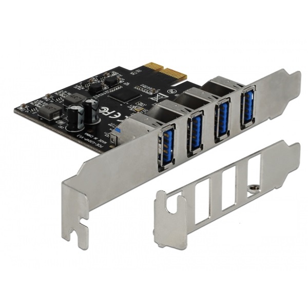 Delock 90304 USB 3.0 PCI Express Kártya, 4 x külso A-típusú anya csatlakozóval