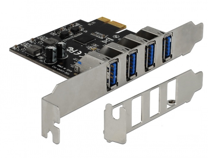Delock 90304 USB 3.0 PCI Express Kártya, 4 x külso A-típusú anya csatlakozóval
