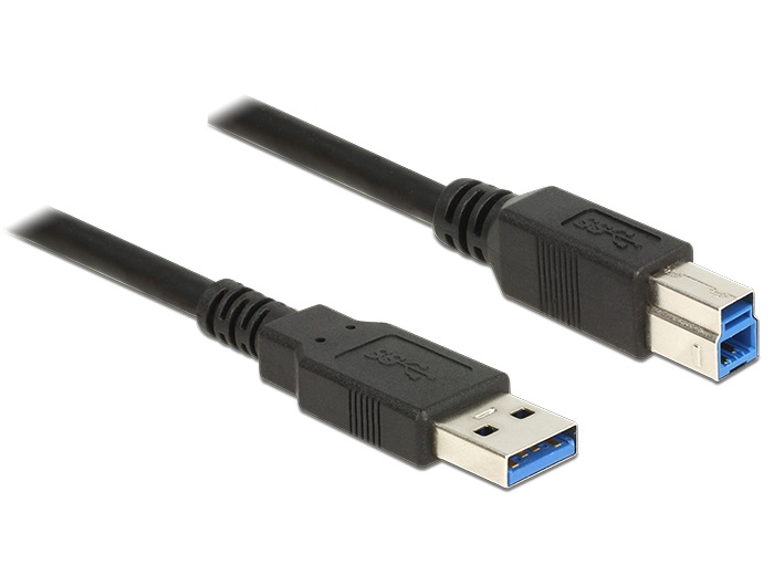 Delock 85067 USB 3.0-s kábel A-típusú csatlakozódugóval > USB 3.0-s, B-típusú csatlakozódugóval, 1,5 m, fe