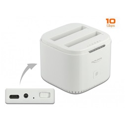 Delock 63084 USB Type-C  3.2 Dokkoló állomás 2 x 2.5  SATA HDD / SSD-hez klón funkcióval