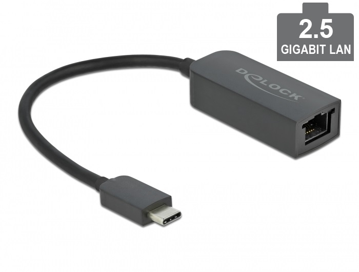 Delock 66645 USB Type-C adapter apa   2,5 Gigabit LAN kompakt