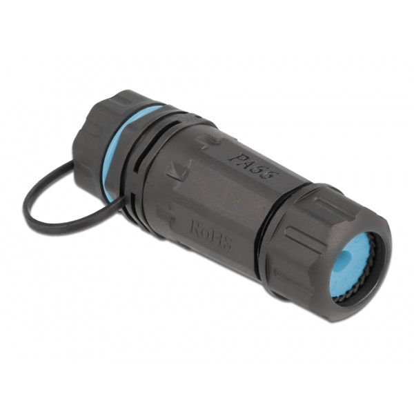 Delock 86701 Vízhatatlan védőkupakkal és borítással ellátott kábelkonnektor RJ45 anya - RJ45 anya Cat.6A