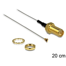 Delock 88815 antenna kábel RP-SMA jack bulkhead > MHF IV/HSC MXHP32 kompatibilis csatlakozó, 200 mm 0.81
