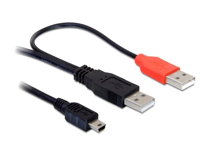 Delock 82447 kábel, 2db USB-A 2.0 apa - USB mini 5 tűs
