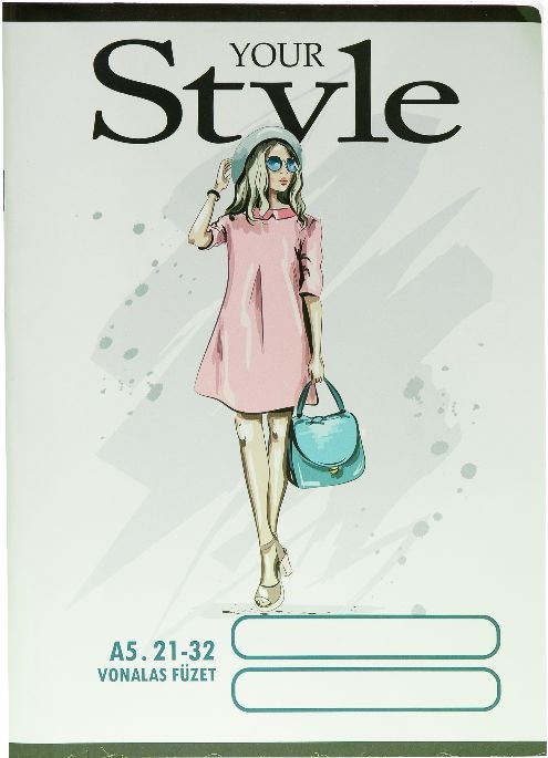 Design Style A5 vonalas 21-32 iskolai tűzött füzet
