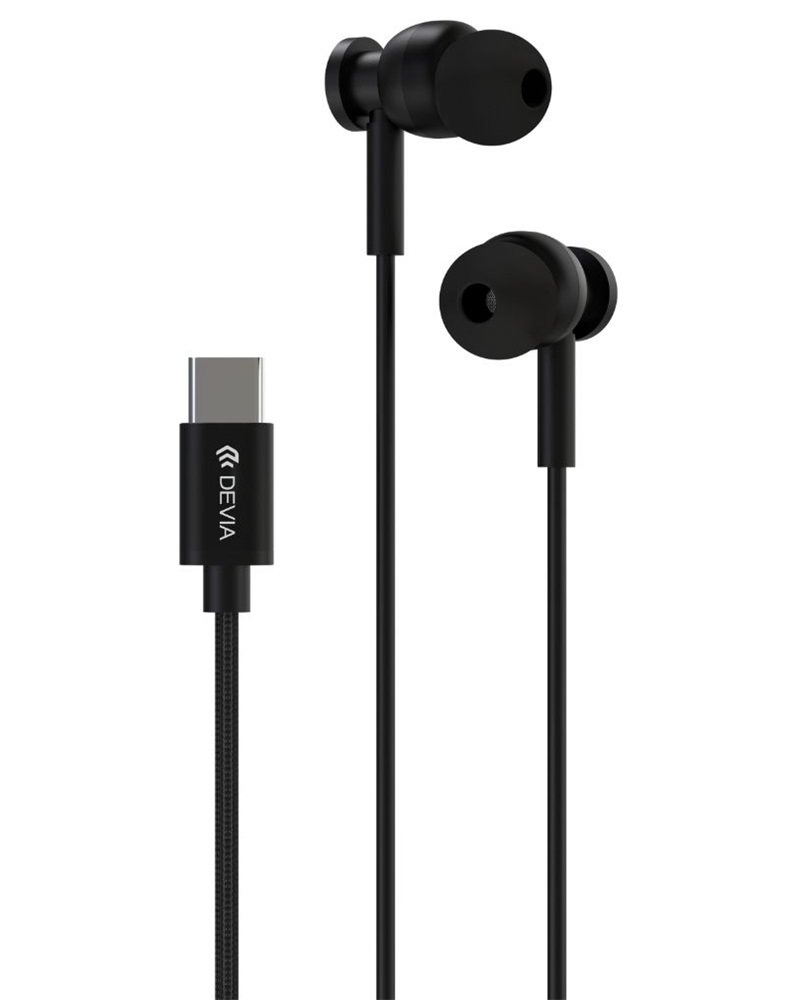 Devia ST108776 Smart Series M1 Metal In-Ear Type-C fekete sztereó fülhallgató