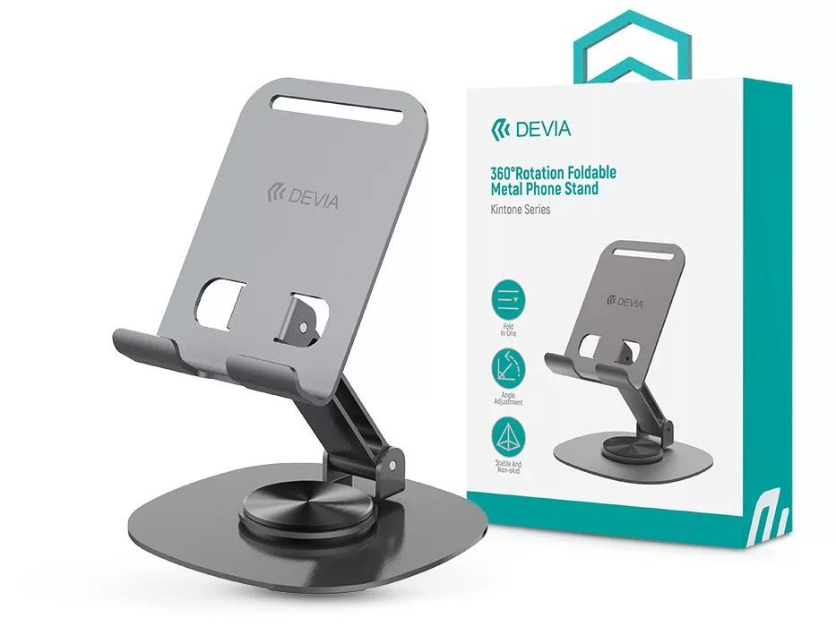 Devia ST111868 Kintone Series összecsukható szürke asztali fém telefontartó