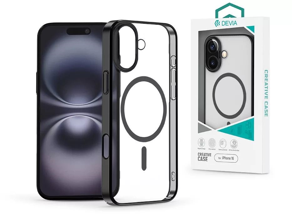 Devia ST116245 Glimmer Magnetic Series Apple iPhone 16 fekete tok