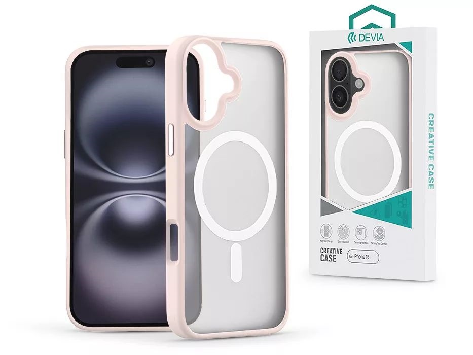 Devia ST116696 Pino Series Magnetic Apple iPhone 16 pink Magnetic ütésálló tok