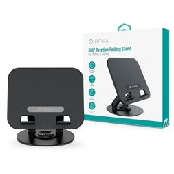 Devia ST120761 360°-ban forgatható fekete asztali tablet/laptop tartóállvány