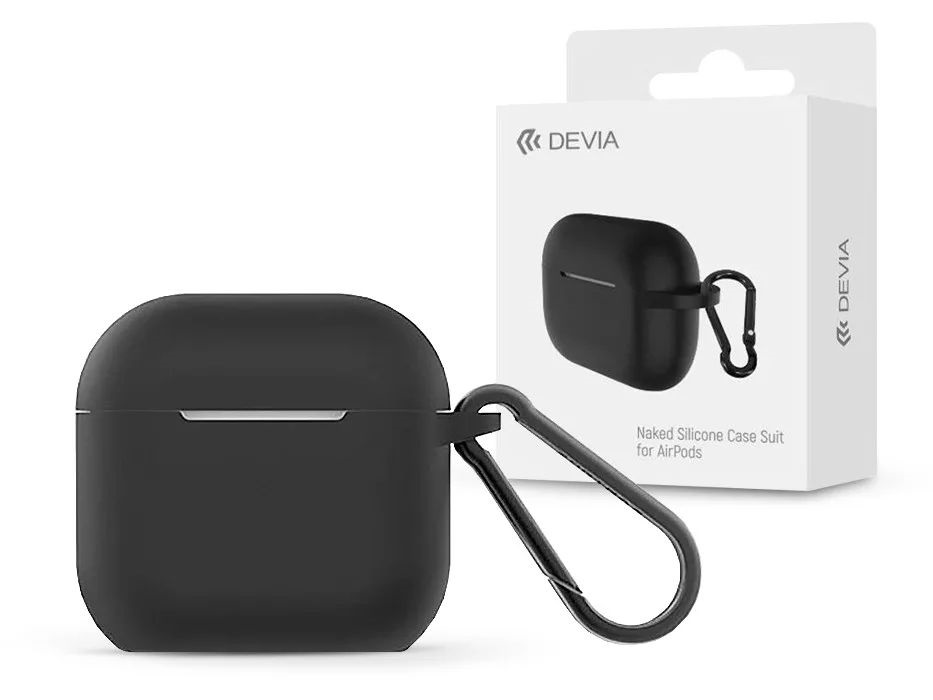 Devia ST120952 Naked AirPods 4 fülhallgatóhoz fekete szilikon tok