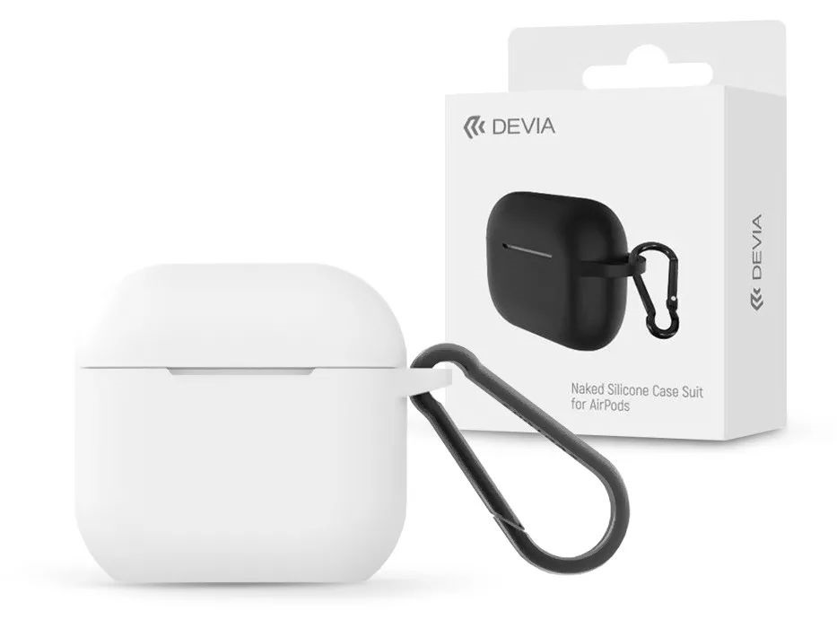 Devia ST120969 Naked AirPods 4 fülhallgatóhoz fehér szilikon tok