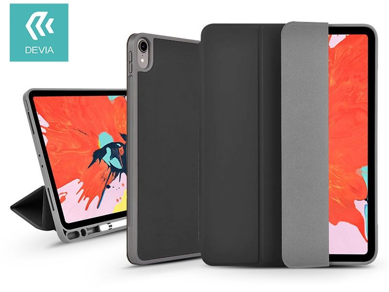 Devia ST334061 Apple iPad Pro 10,2"(2019/2020) fekete bőr védőtok