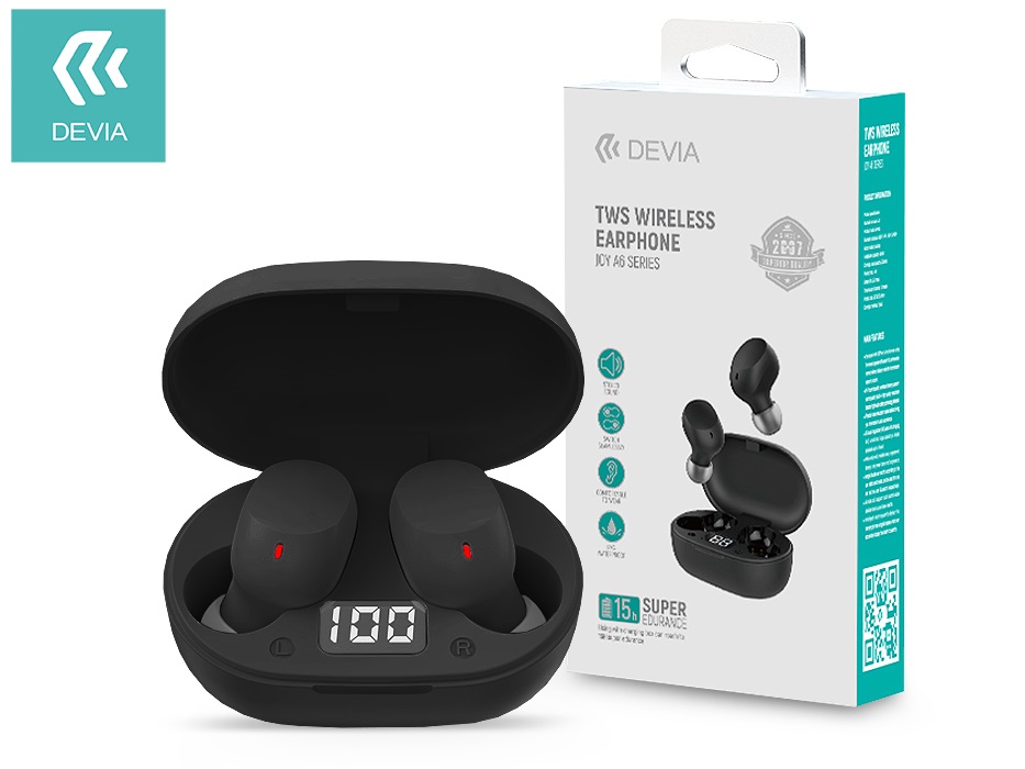 Devia ST351013 Bluetooth v5.0 Joy A6 Series TWS with Charging Case - fehér sztereó headset