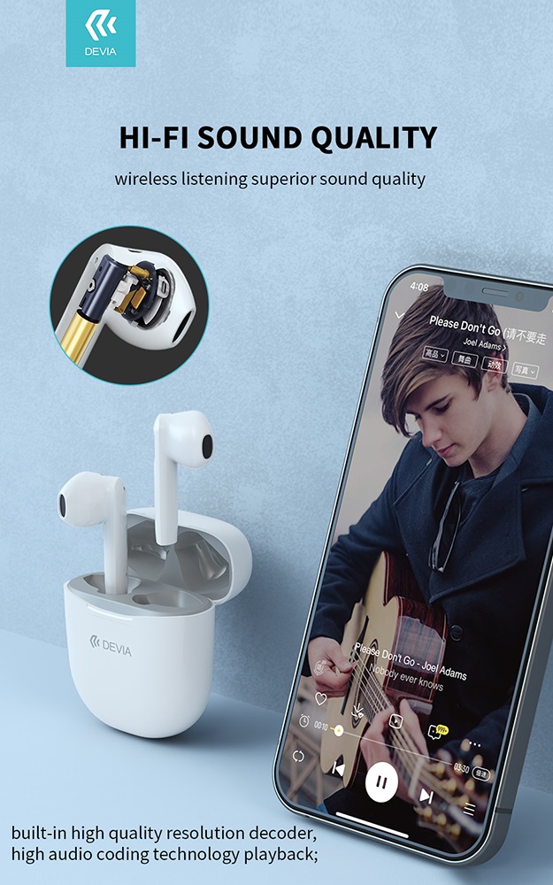 Devia ST351068 Joy A10 Bluetooth True Wireless fekete fülhallgató