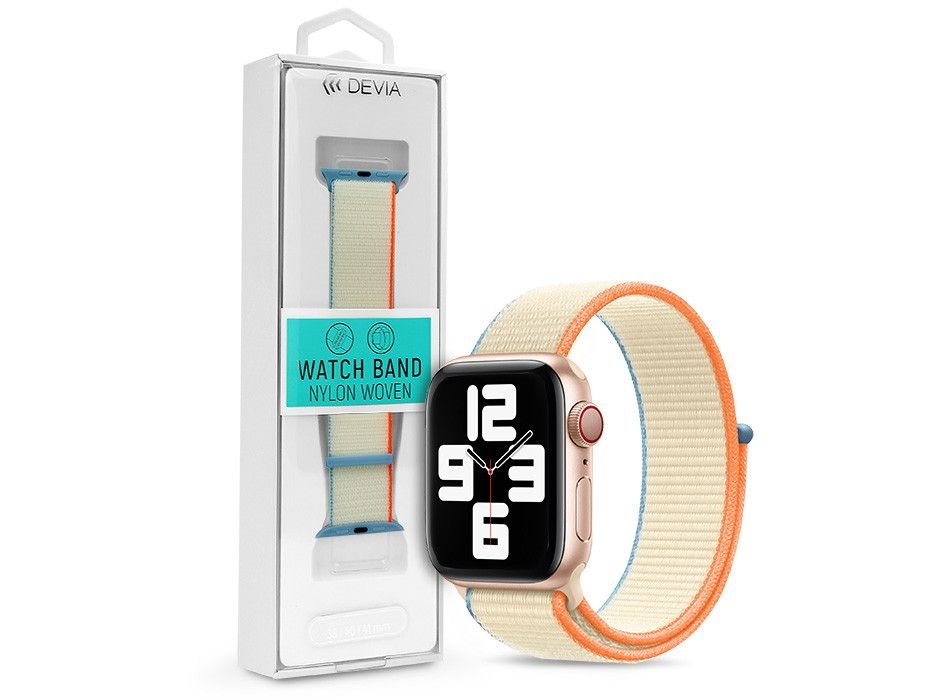 Devia ST364624 Apple Watch 38/40/41mm fehér szövet sport szíj